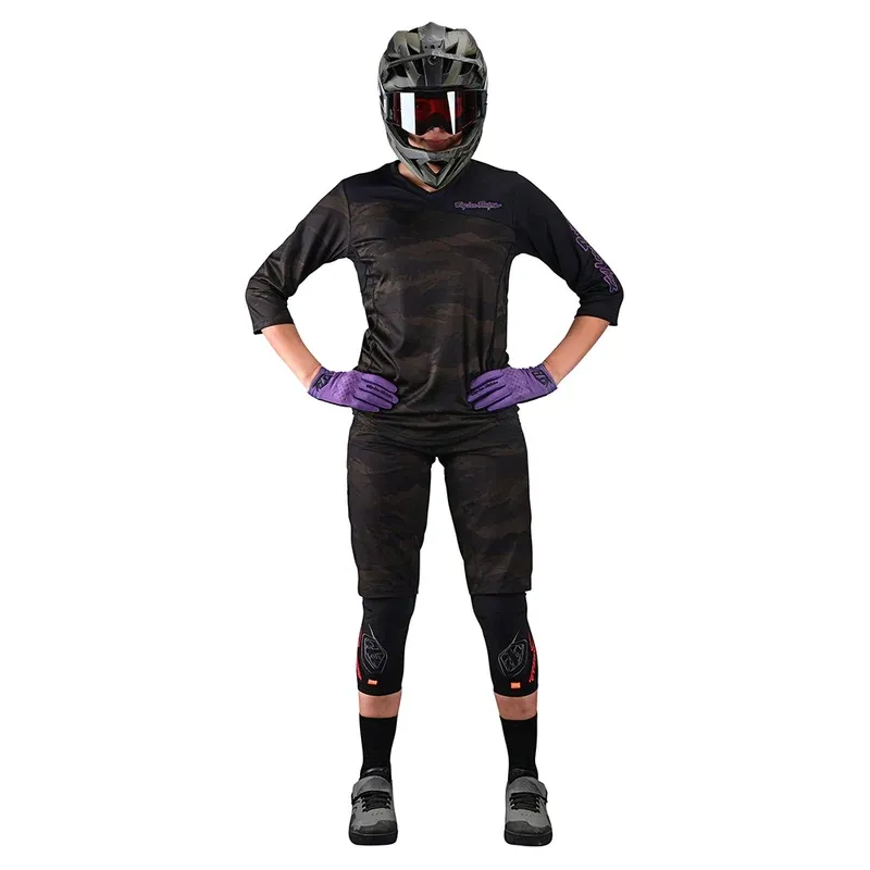 Troy Lee Mischief Women's 3/4 Sleeve Jersey - Brushed Camo Army-2