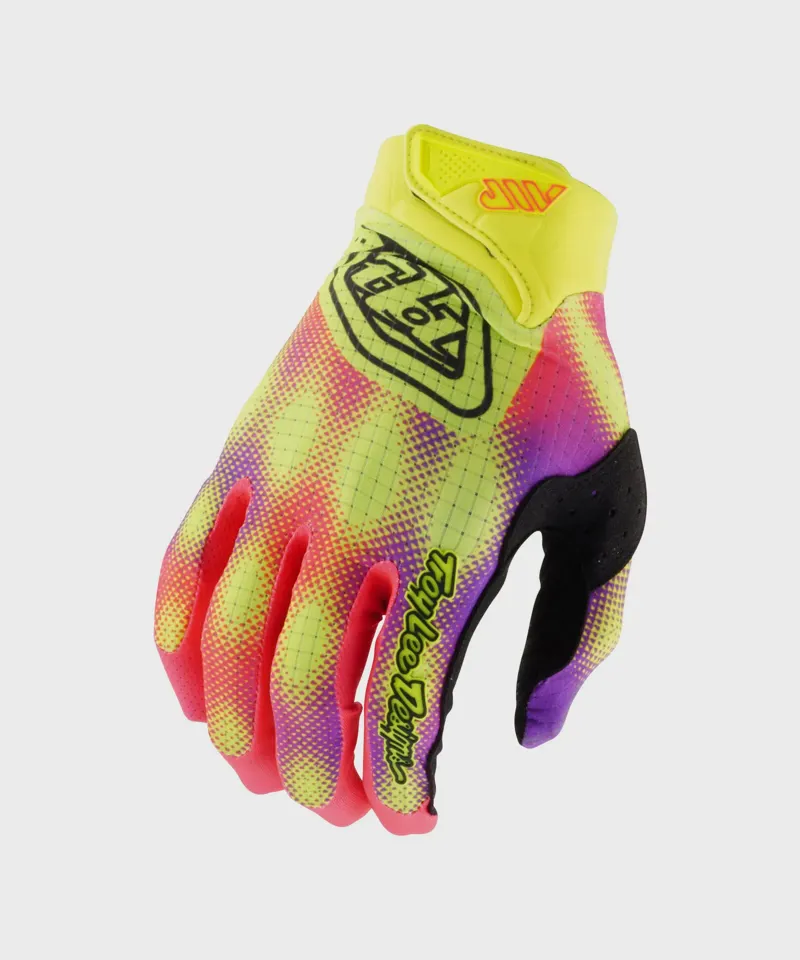 Troy Lee Air Youth Long Finger MTB Gloves - Aura Flo Yellow
