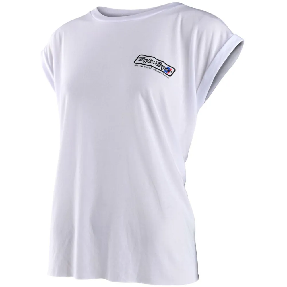 uPRISE Bikes Troy Lee Designs Troy Lee 40th Holiday Women's Go Faster Short Sleeve Tee - White | Price match, 365 day returns, 18-Month Warranty, Finance Available & Free UK Delivery