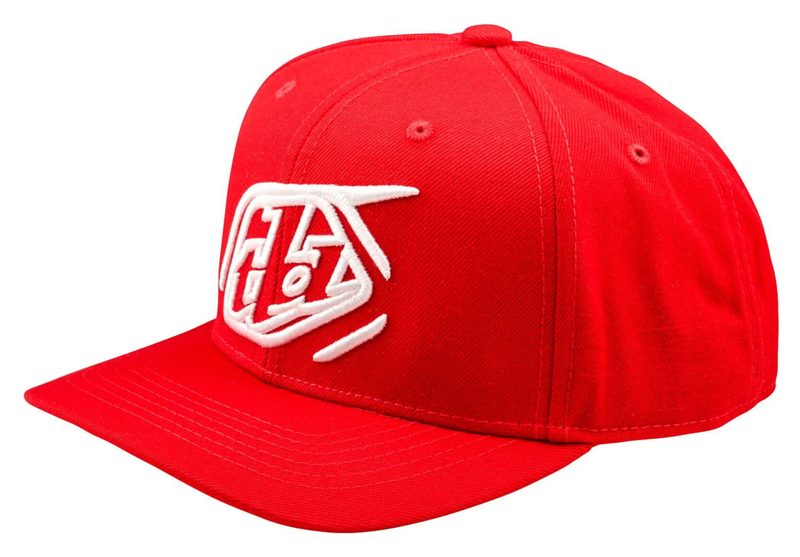 Troy Lee Curved Badge Snapback Cap - Badge Team Red