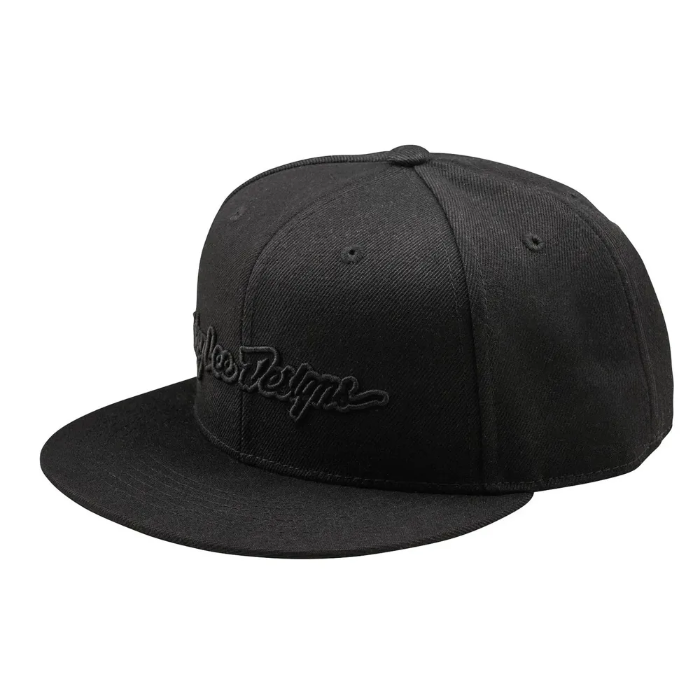 uPRISE Bikes Troy Lee Designs Troy Lee Flat Bill Snapback Cap - Signature Black/Black | Price match, 365 day returns, 18-Month Warranty, Finance Available & Free UK Delivery