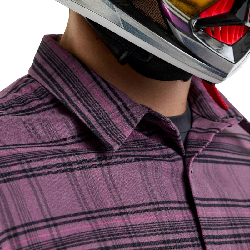 Troy Lee Grind Men's Flannel - YD Plaid Deep Purple-11