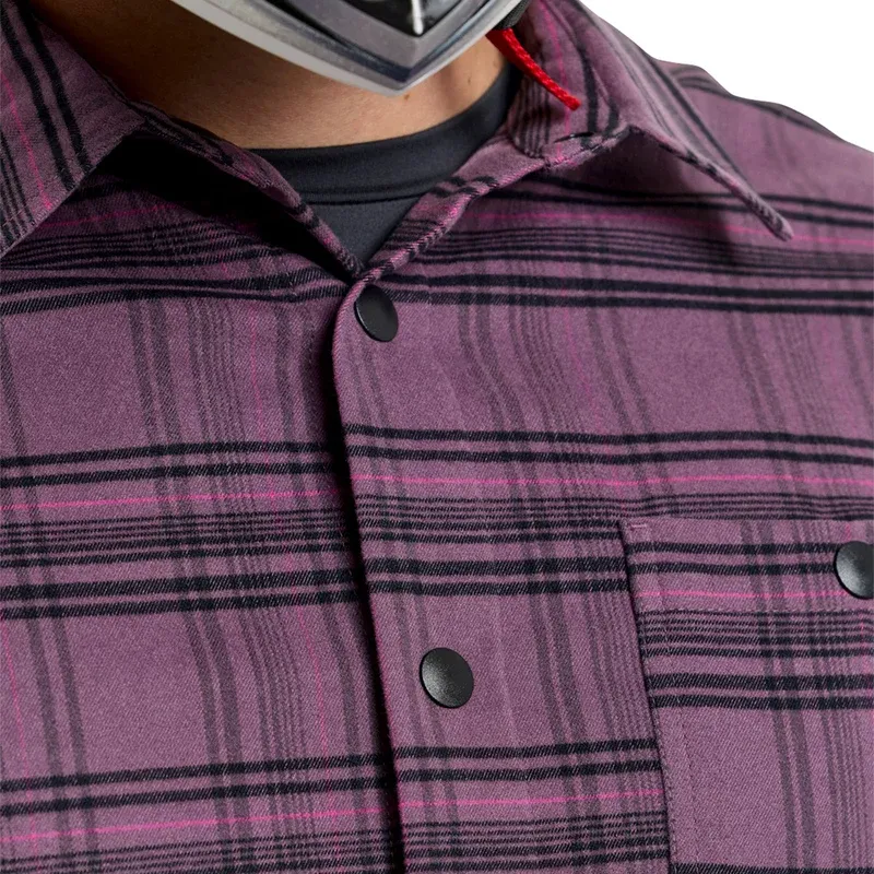 Troy Lee Grind Men's Flannel - YD Plaid Deep Purple-12