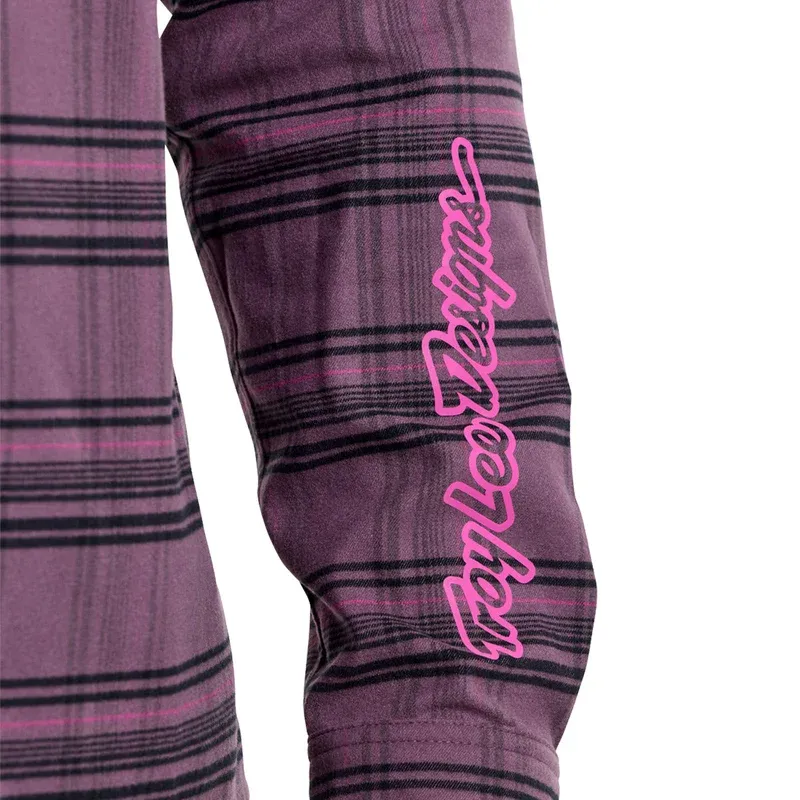 Troy Lee Grind Men's Flannel - YD Plaid Deep Purple-13