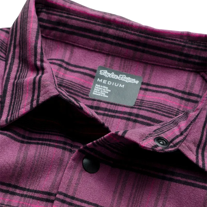 Troy Lee Grind Men's Flannel - YD Plaid Deep Purple-1