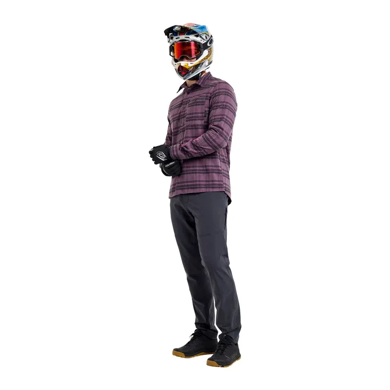 Troy Lee Grind Men's Flannel - YD Plaid Deep Purple-7