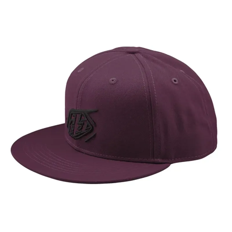 Troy Lee Designs Badge Flat Bill Snapback Cap - Sangria