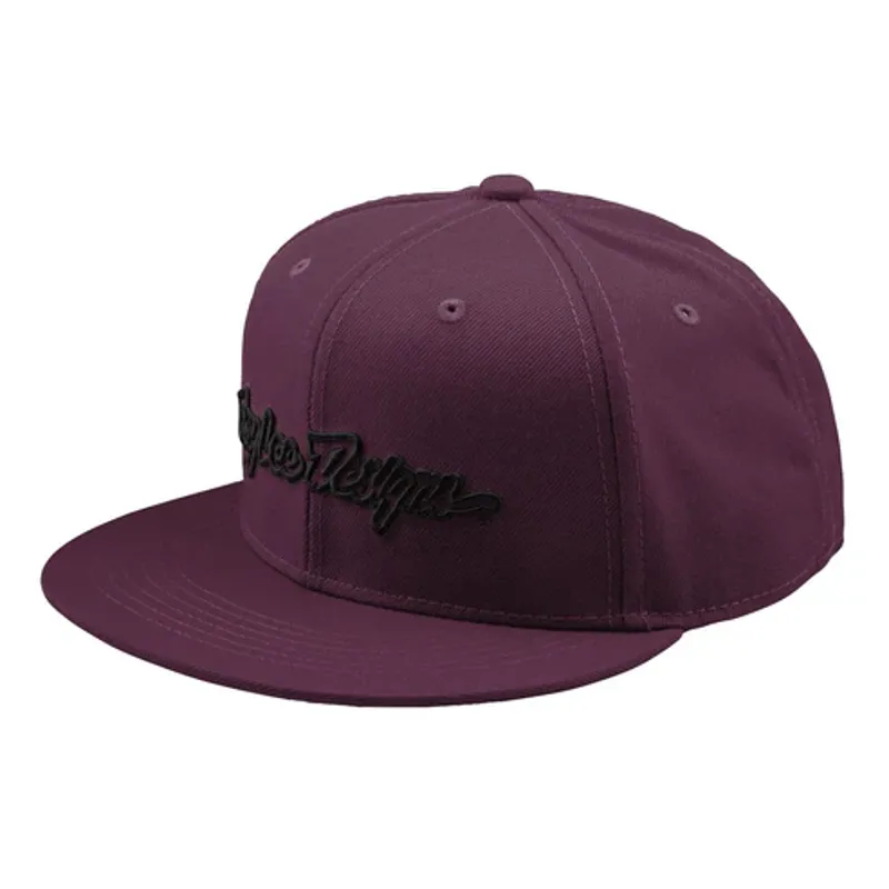 Troy Lee Designs Signature Flat Bill Snapback Cap - Sangria