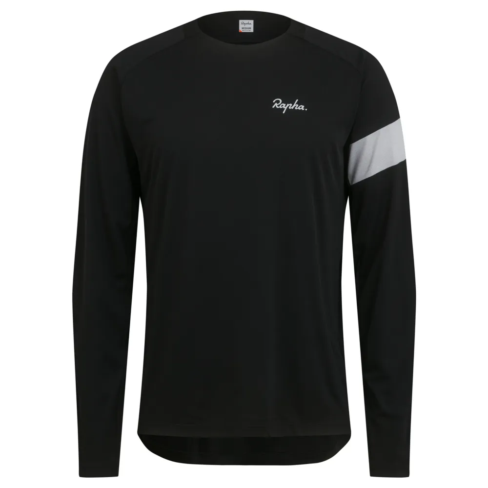 uPRISE Bikes Rapha Trail Men's Long Sleeve Technical T-Shirt - Black/Dark Grey | Price match, 365 day return s, 18-Month Warranty, Finance Available & Free UK Delivery