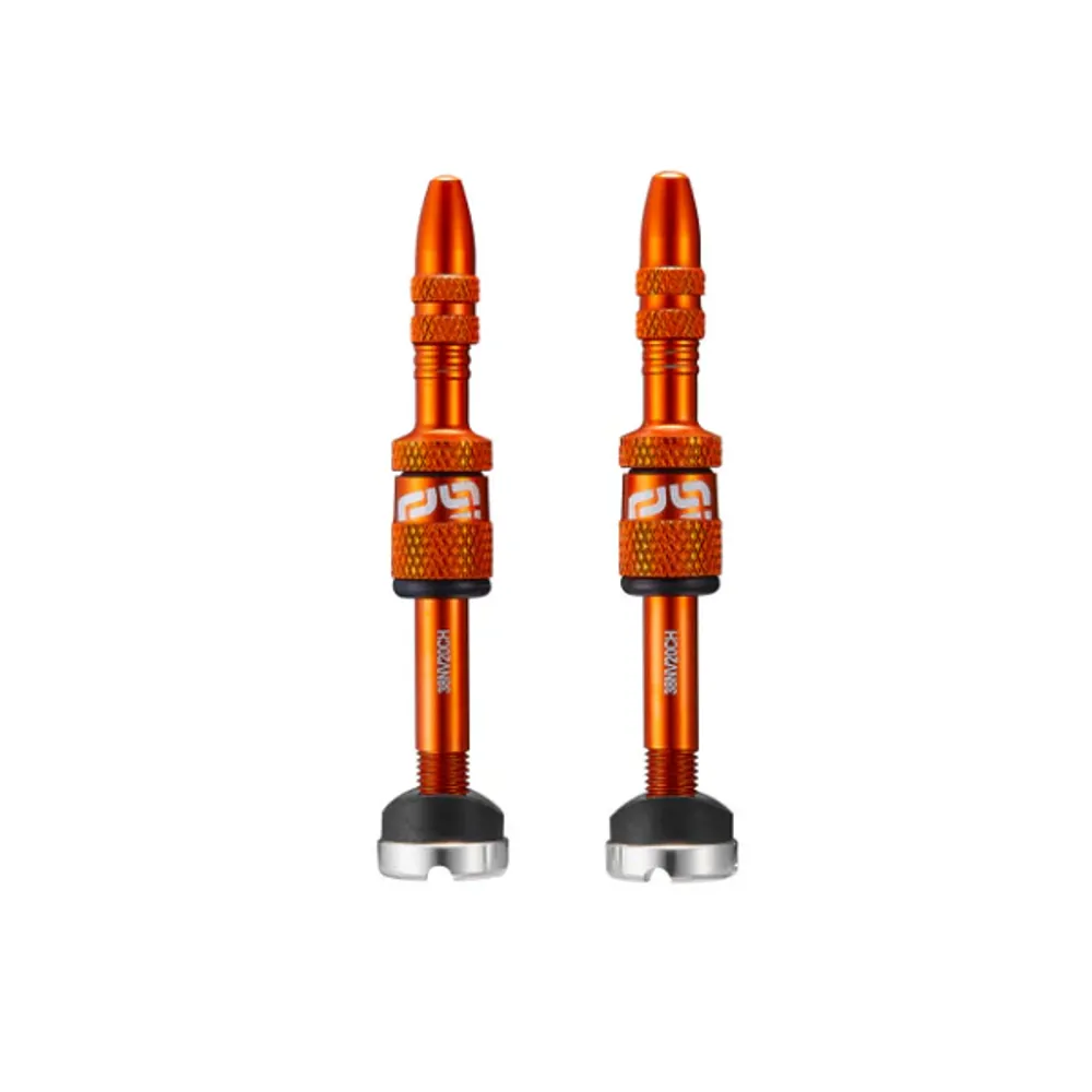uPRISE Bikes E*Thirteen E-Thirteen Quick Fill Presta Tubeless Valves 16-24mm Depth Rims - Naranja | Price match, 365 day return s, 18-Month Warranty, Finance Available & Free UK Delivery