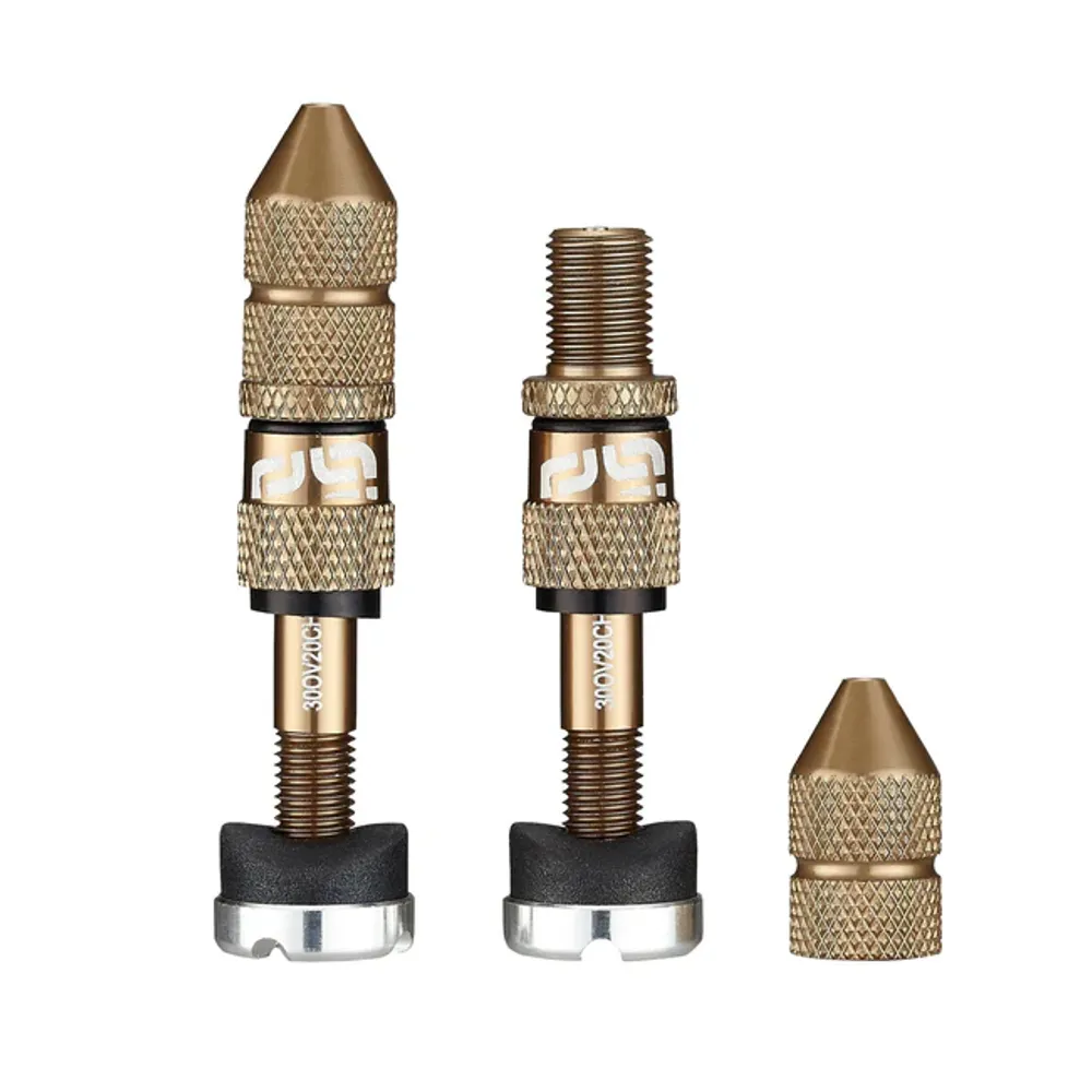 uPRISE Bikes E*Thirteen E-Thirteen Quick Fill Schrader Tubeless Valves 16-24mm Depth Rims - Bronze | Price match, 365 day return s, 18-Month Warranty, Finance Available & Free UK Delivery
