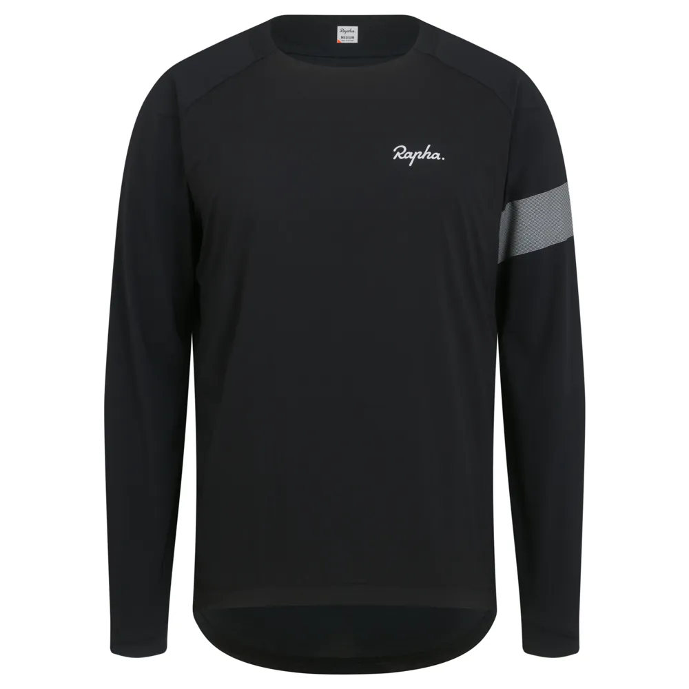 uPRISE Bikes Rapha Trail Men's Windblock Long Sleeve Jersey - Black/Light Grey | Price match, 365 day return s, 18-Month Warranty, Finance Available & Free UK Delivery