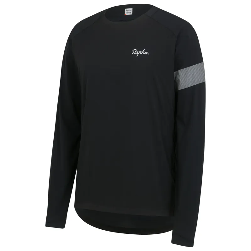 Rapha Trail Men's Windblock Long Sleeve Jersey - Black/Light Grey-1