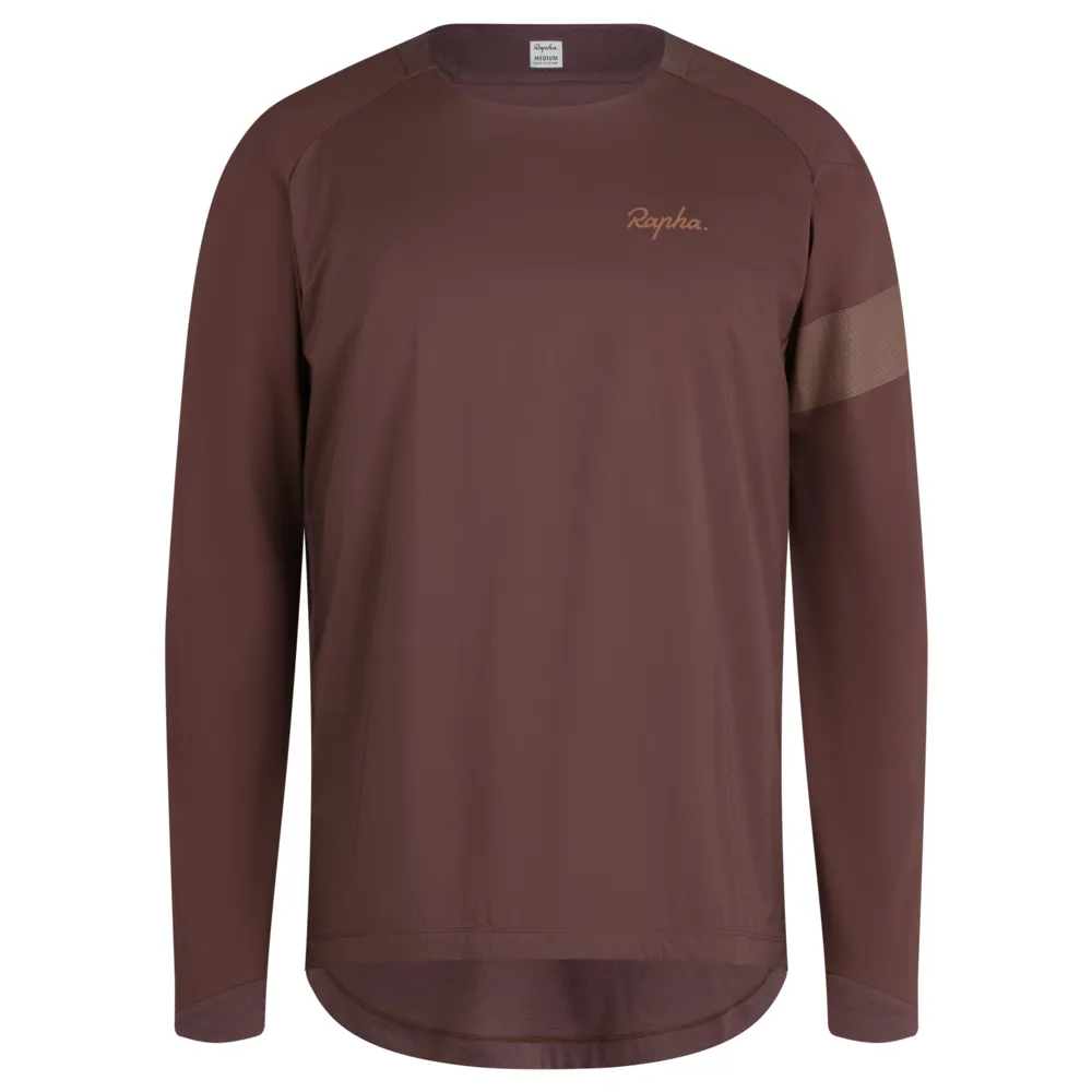 uPRISE Bikes Rapha Trail Men's Windblock Long Sleeve Jersey - Walnut/Chestnut Brown | Price match, 365 day return s, 18-Month Warranty, Finance Available & Free UK Delivery