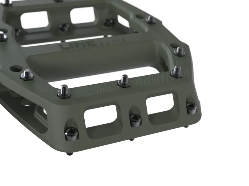 Trek Line Elite Flat MTB Pedals - Olive Green-1