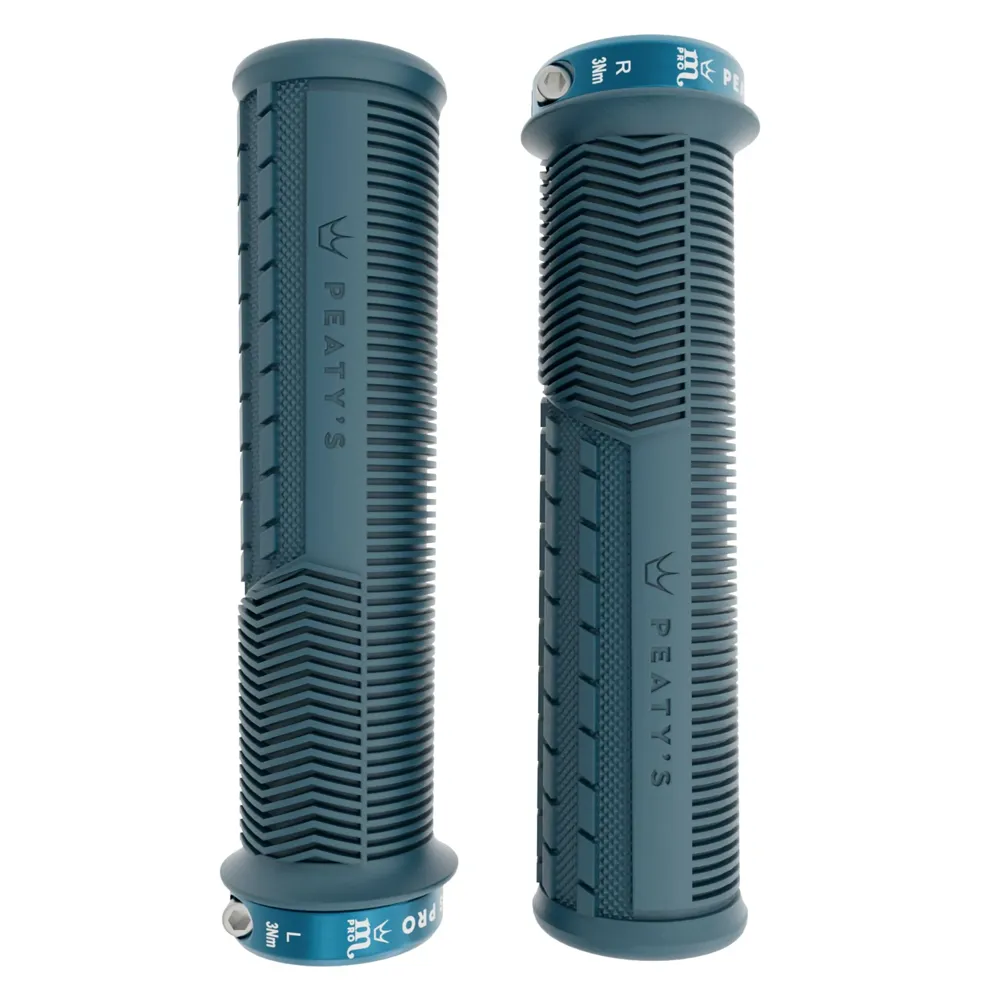 uPRISE Bikes Peatys Peaty's Monarch Pro Grip - Mushroom - Thin - Storm Blue | Price match, 365 day returns, 18-Month Warranty, Finance Available & Free UK Delivery