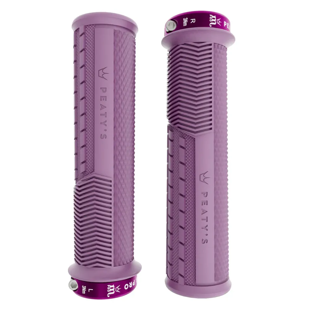 uPRISE Bikes Peatys Peaty's Monarch Pro Grips - Knurl - Thin - Plum Purple | Price match, 365 day returns, 18-Month Warranty, Finance Available & Free UK Delivery