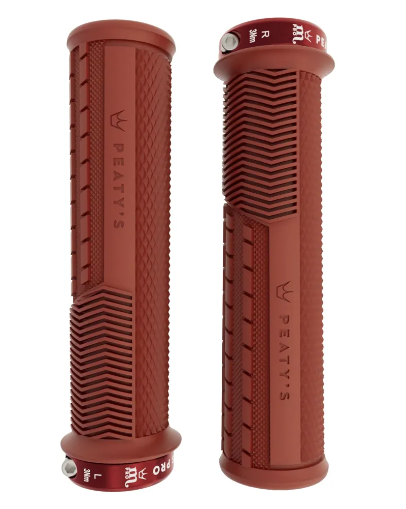 Peaty's Monarch Pro Grips - Knurl - Thin - Brick Red