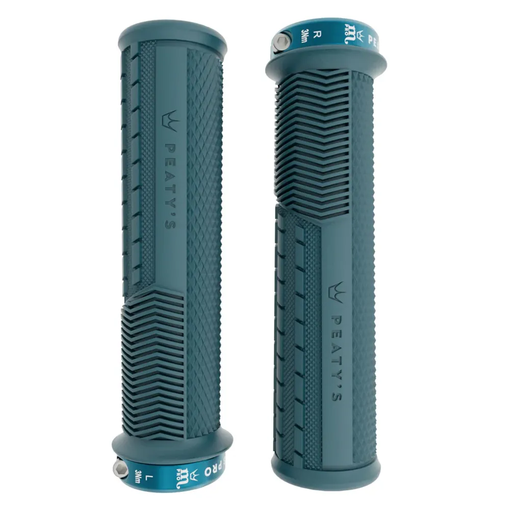 uPRISE Bikes Peatys Peaty's Monarch Pro Grips - Knurl - Thin - Storm Blue | Price match, 365 day returns, 18-Month Warranty, Finance Available & Free UK Delivery