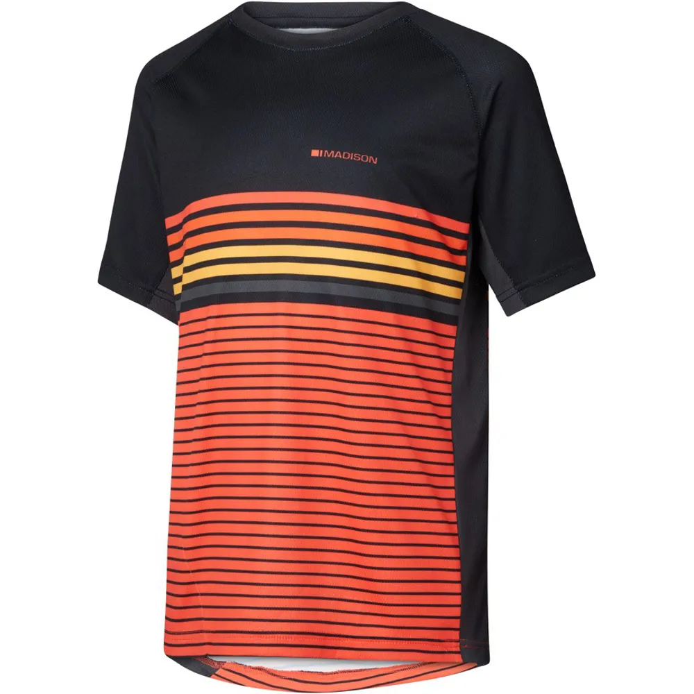 uPRISE Bikes Madison Zen Youth Short Sleeve Jersey - Black/Red - Age 9 - 10 | Price match, 365 day return s, 18-Month Warranty, Finance Available & Free UK Delivery