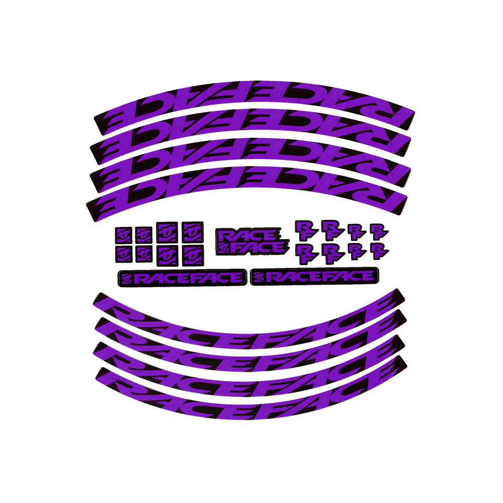 uPRISE Bikes Race Face Wheel Decal Kit - Purple | Price match, 365 day returns, 18-Month Warranty, Finance Available & Free UK Delivery