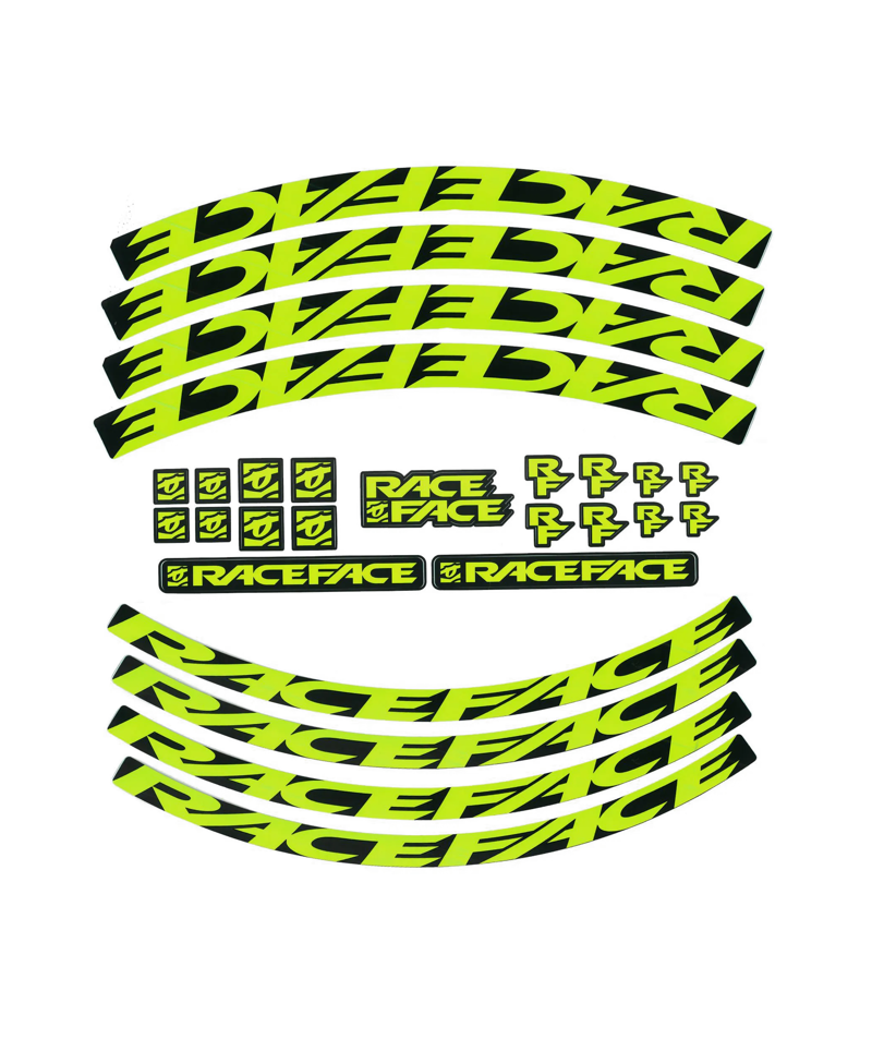 Race Face Wheel Decal Kit - Neon Yellow/Black