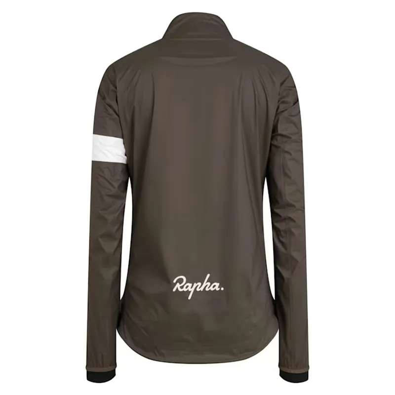 Rapha Core II Women's Cycling Rain Jacket - Deep Coffee/White-1