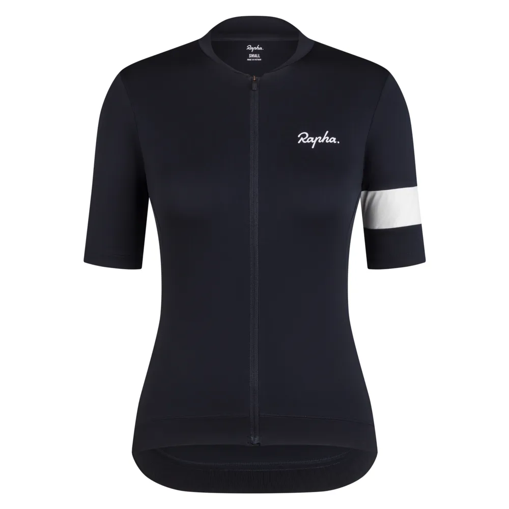 uPRISE Bikes Rapha Core Women's Short Sleeve Jersey - Black/White | Price match, 365 day return s, 18-Month Warranty, Finance Available & Free UK Delivery