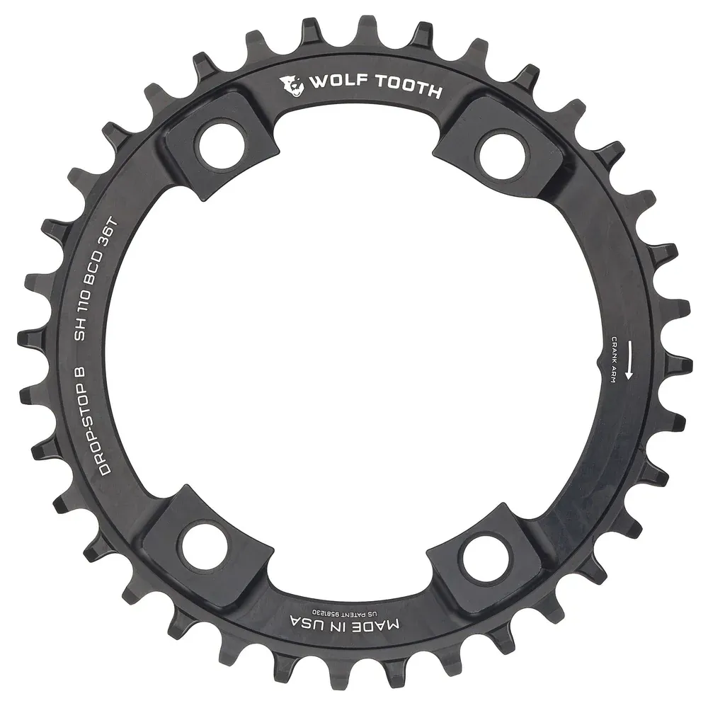 uPRISE Bikes Wolf Tooth 110 BCD Asymmetric 4-Bolt Chainring - Shimano Drop Stop B | Price match, 365 day return s, 18-Month Warranty, Finance Available & Free UK Delivery
