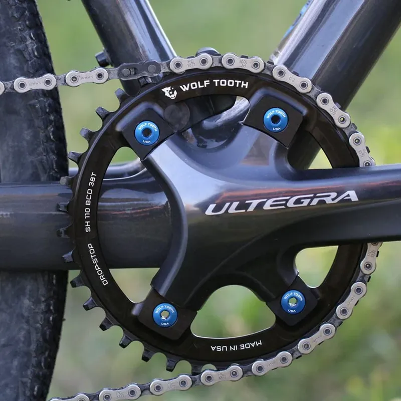 Wolf Tooth 110 BCD Asymmetric 4-Bolt Chainring - Shimano Drop Stop B-3