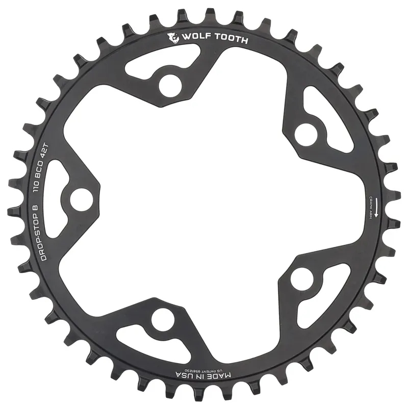 Wolf Tooth 130 BCD Flat Top Gravel / CX / Road Chainring - Drop Stop B-10