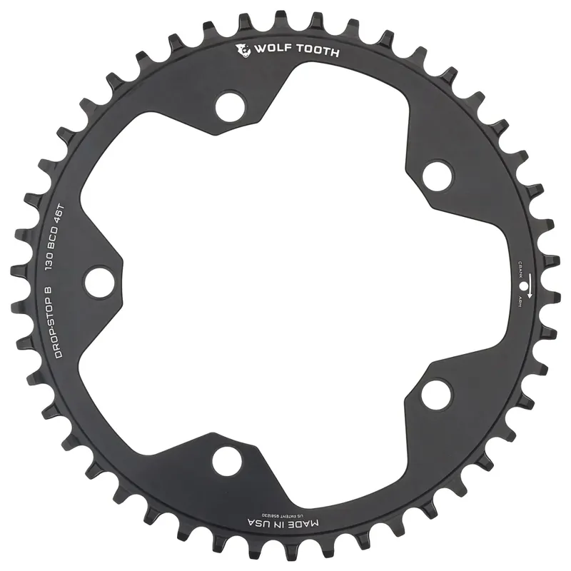Wolf Tooth 130 BCD Flat Top Gravel / CX / Road Chainring - Drop Stop B-11