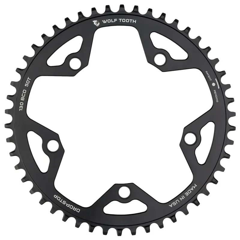 Wolf Tooth 130 BCD Flat Top Gravel / CX / Road Chainring - Drop Stop B-1