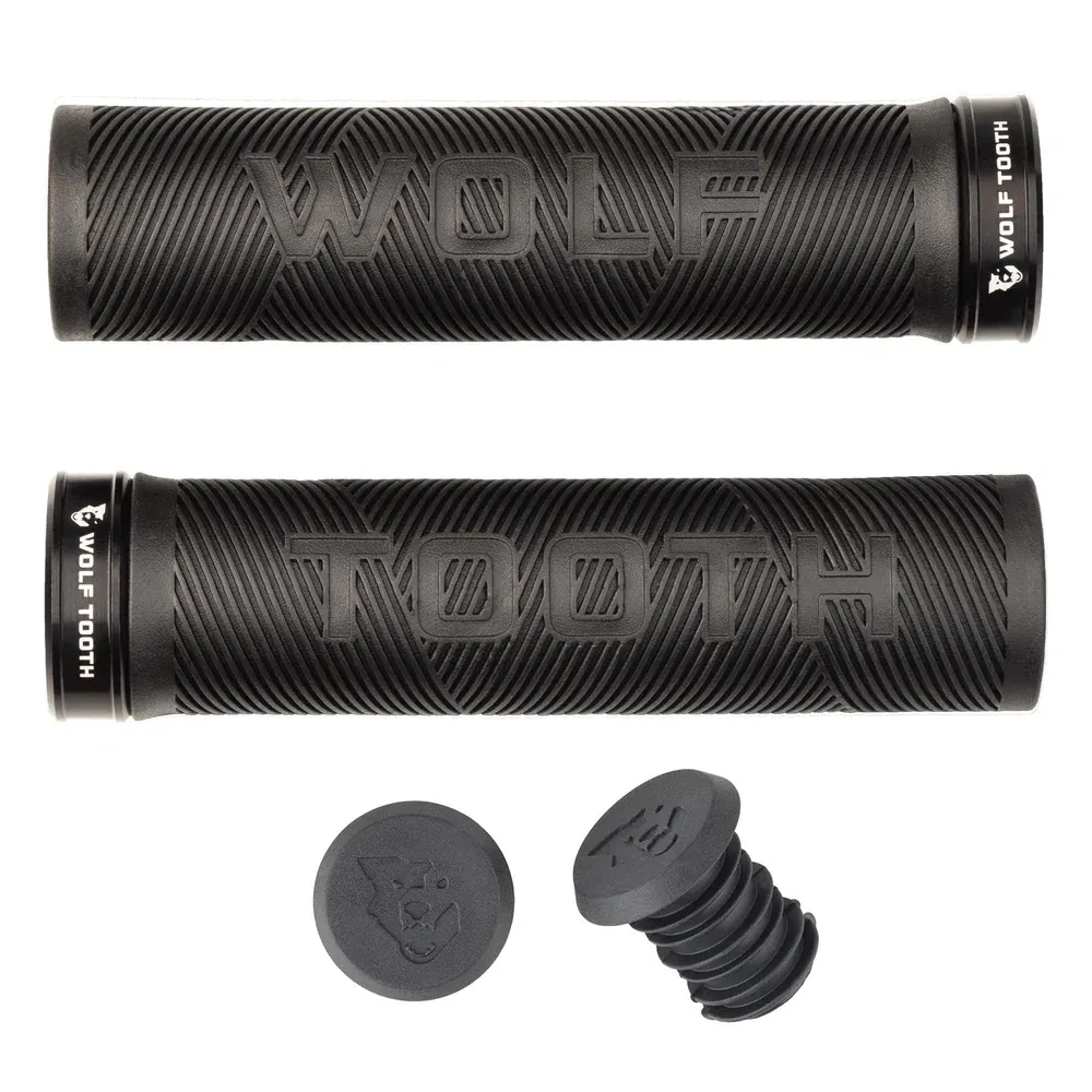 uPRISE Bikes Wolf Tooth Echo Lock-On Grips - Black/Black | Price match, 365 day return s, 18-Month Warranty, Finance Available & Free UK Delivery