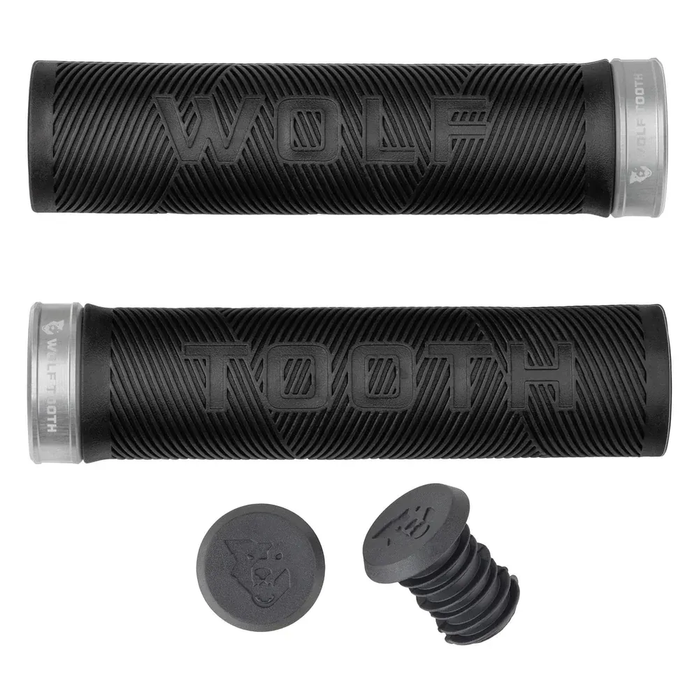 uPRISE Bikes Wolf Tooth Echo Lock-On Grips - Raw Silver | Price match, 365 day return s, 18-Month Warranty, Finance Available & Free UK Delivery