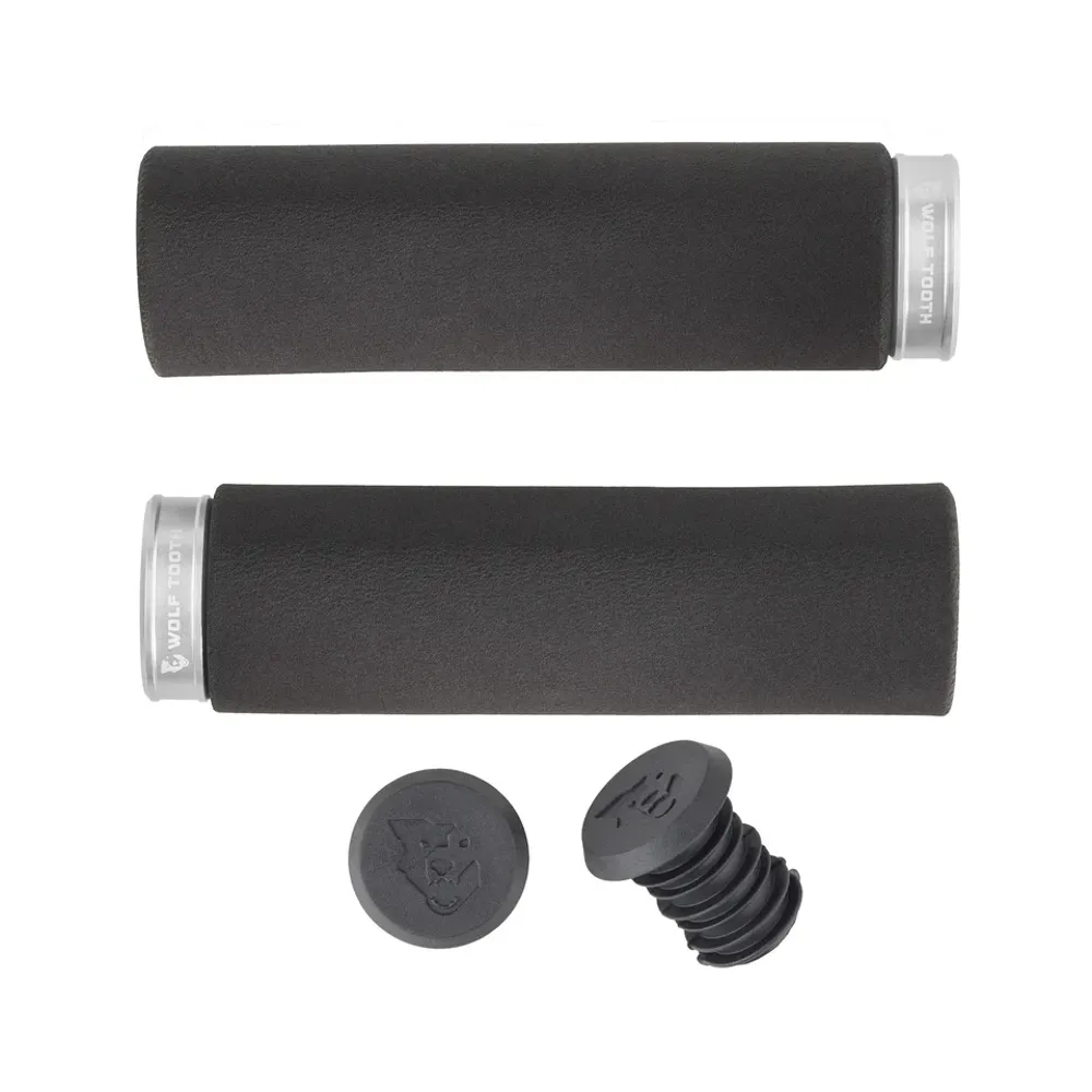 uPRISE Bikes Wolf Tooth Fat Paw Lock-On MTB Grips - Silver | Price match, 365 day return s, 18-Month Warranty, Finance Available & Free UK Delivery