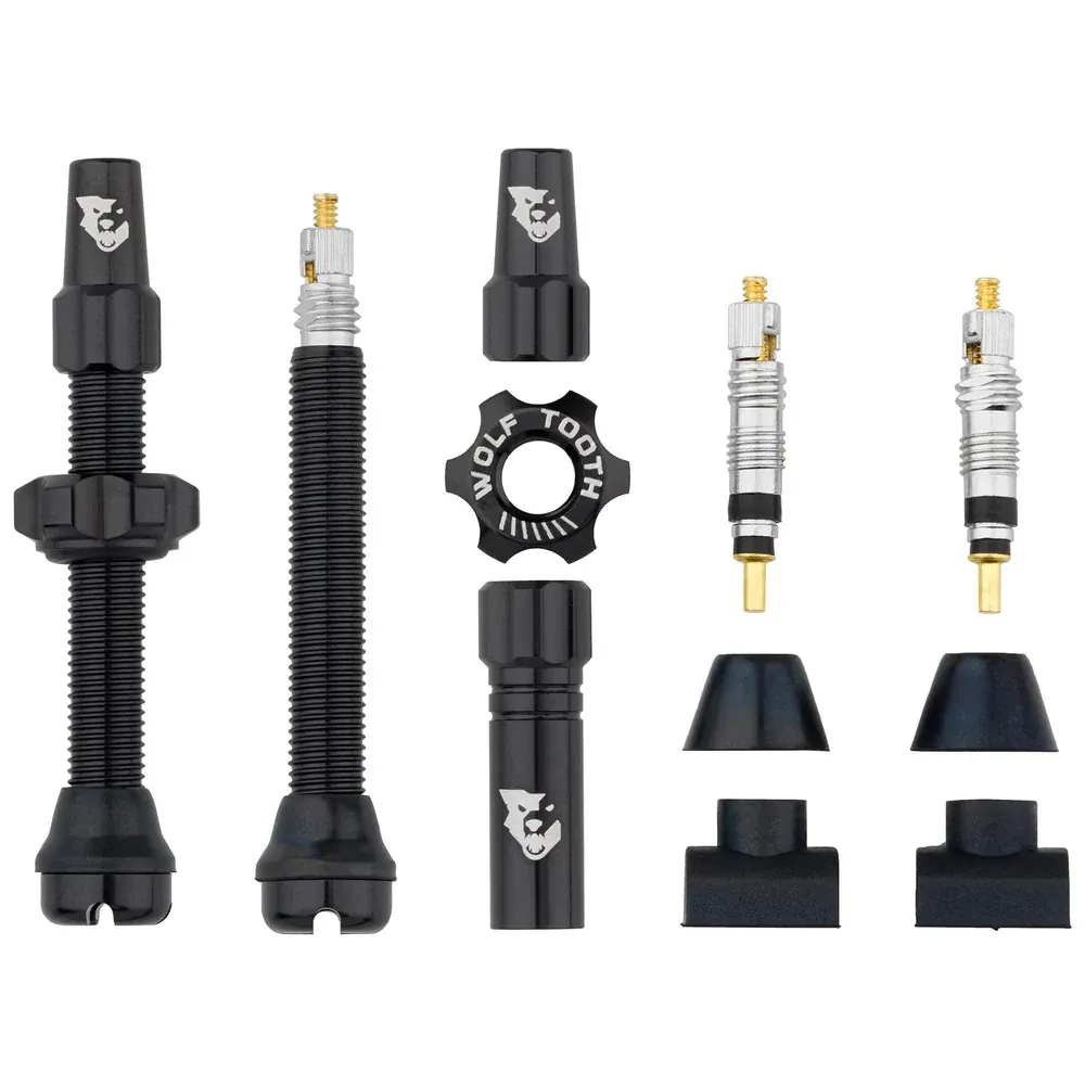 uPRISE Bikes Wolf Tooth Tubeless Valve Stems - Black | Price match, 365 day return s, 18-Month Warranty, Finance Available & Free UK Delivery