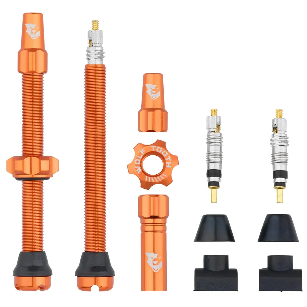 uPRISE Bikes Wolf Tooth Tubeless Valve Stems - Orange | Price match, 365 day return s, 18-Month Warranty, Finance Available & Free UK Delivery
