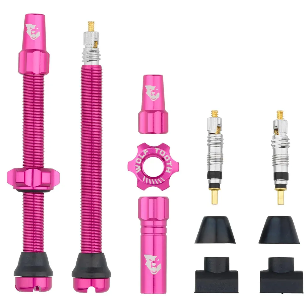 uPRISE Bikes Wolf Tooth Tubeless Valve Stems - Pink | Price match, 365 day return s, 18-Month Warranty, Finance Available & Free UK Delivery