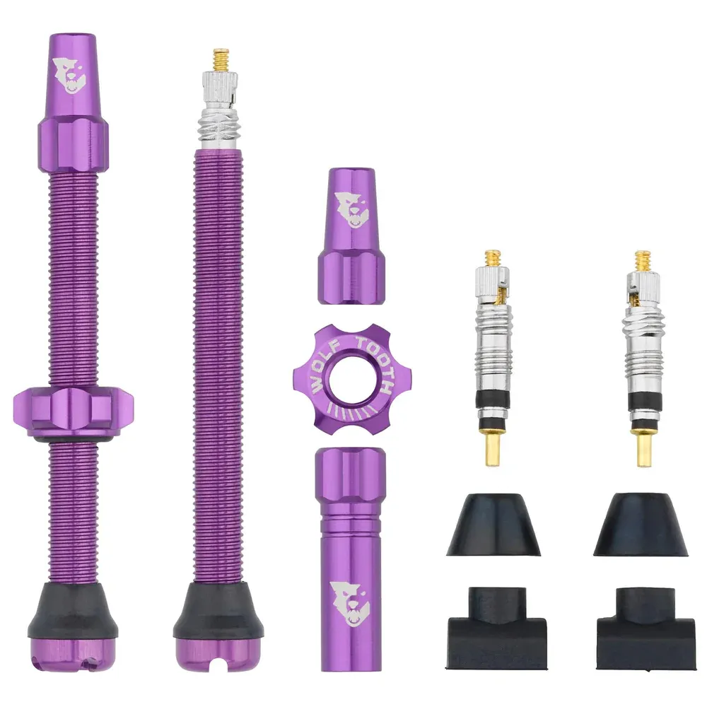 uPRISE Bikes Wolf Tooth Tubeless Valve Stems - Purple | Price match, 365 day return s, 18-Month Warranty, Finance Available & Free UK Delivery
