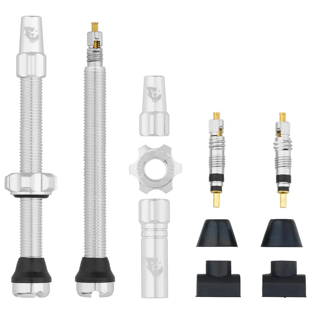 uPRISE Bikes Wolf Tooth Tubeless Valve Stems - Raw Silver | Price match, 365 day return s, 18-Month Warranty, Finance Available & Free UK Delivery