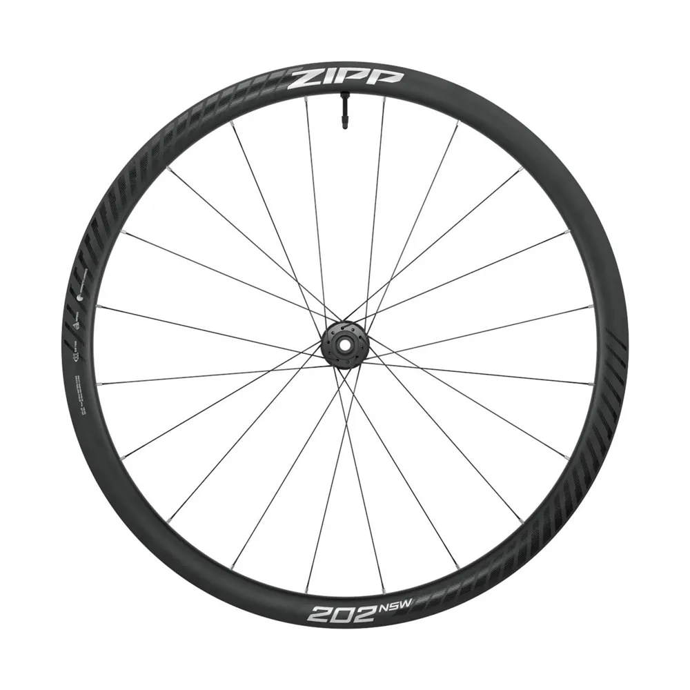 uPRISE Bikes Zipp 202 NSW Carbon Tubeless Disc Brake Center Locking 700c A1 Front Road Wheel - Dark Grey Graphic | Price match, 365 day returns, 18-Month Warranty, Finance Available & Free UK Delivery