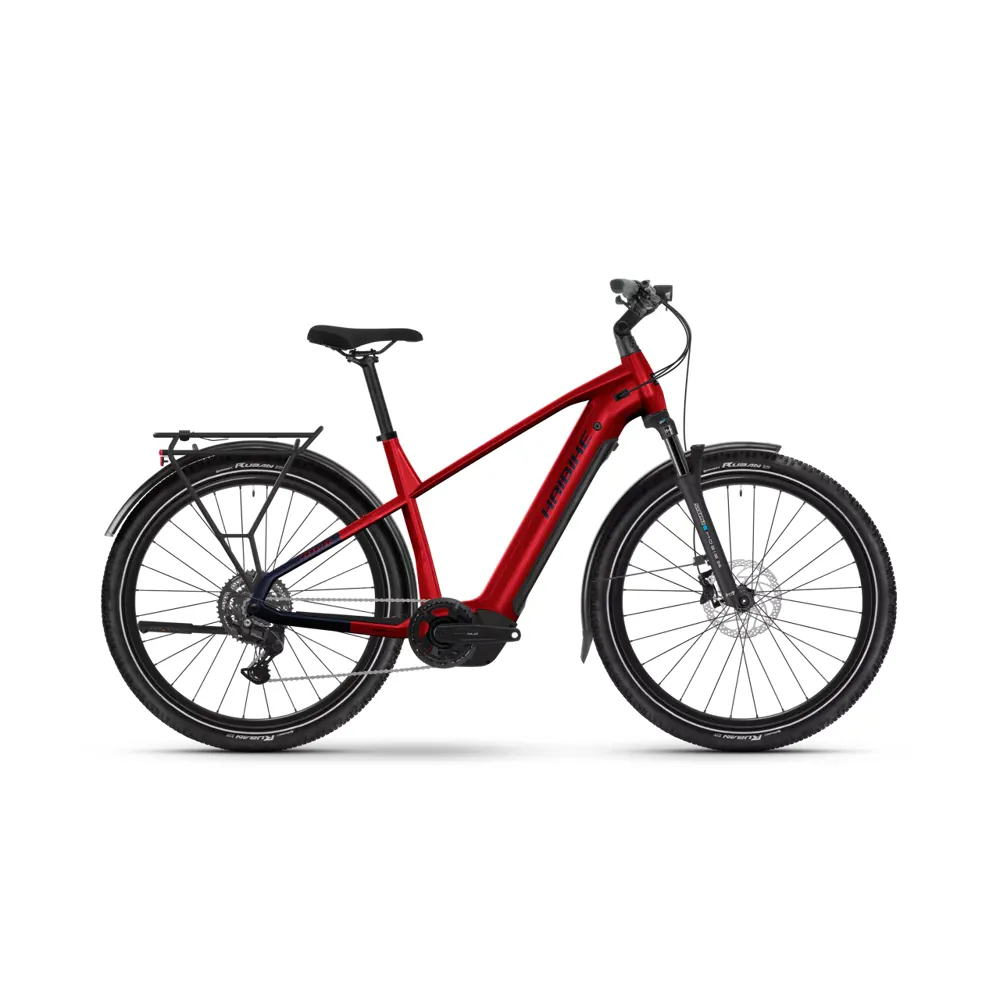 uPRISE Bikes Haibike Trekking 7 Crossbar 2025 Electric Hybrid Bike - Fruity Red | Price match, 365 day return s, 18-Month Warranty, Finance Available & Free UK Delivery