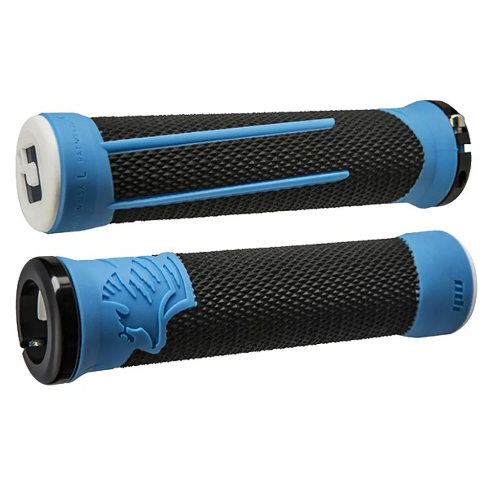uPRISE Bikes ODI AG2 v2.1 MTB Lock-On Grips - 135mm - Black/Blue | Price match, 365 day return s, 18-Month Warranty, Finance Available & Free UK Delivery