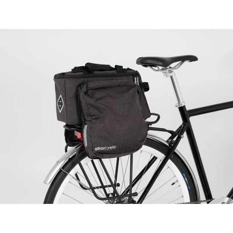 Atranvelo AVS Zap Top Rack Bag with Mini Panniers - Black-2