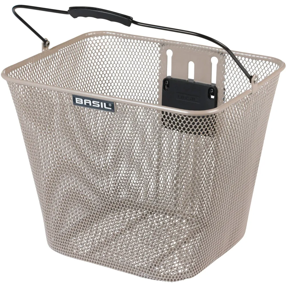 uPRISE Bikes Basil Bilbao KF Front Bicycle Basket - Nude Metallic | Price match, 365 day return s, 18-Month Warranty, Finance Available & Free UK Delivery