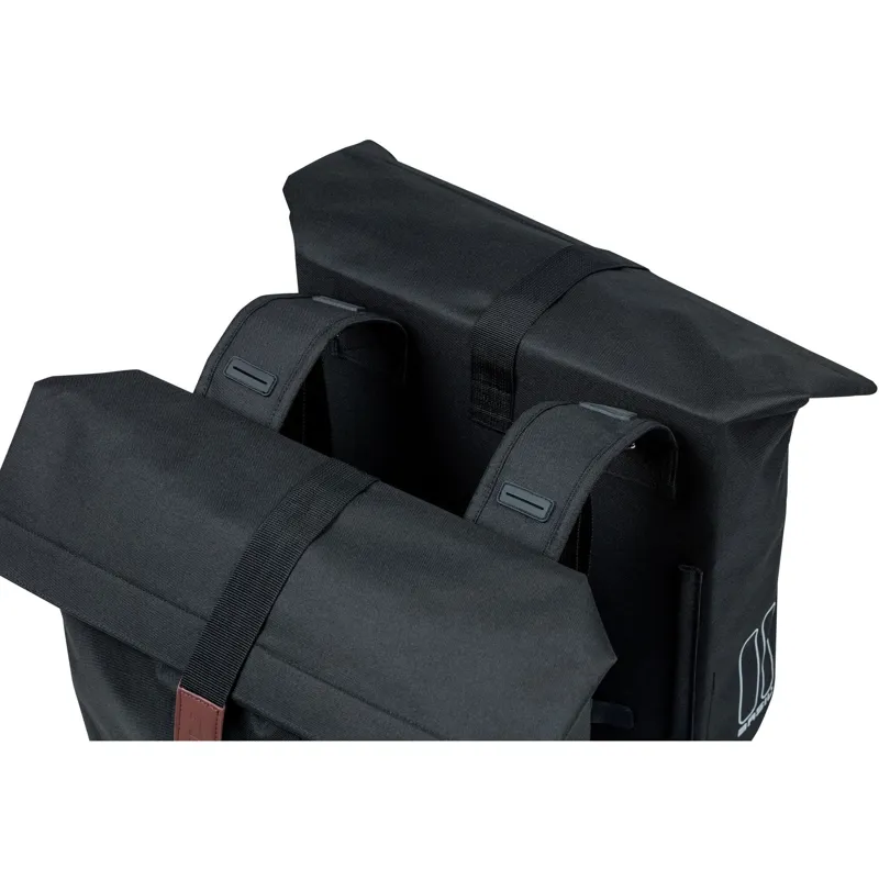 Basil City Double Pannier Bags - 28- 32 Litre - Black-2
