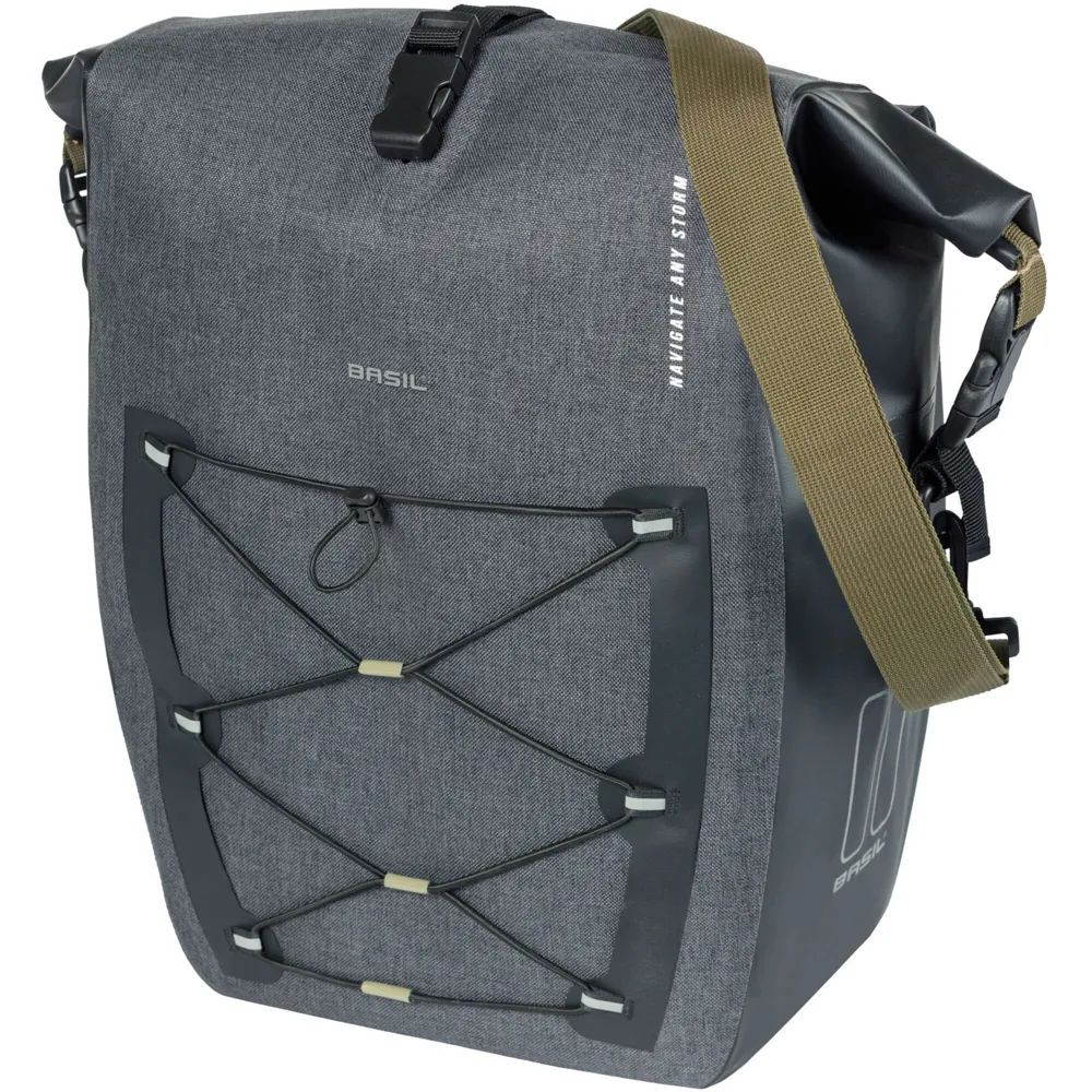 uPRISE Bikes Basil Navigator Storm Single Pannier Bag - 25-31 Litre - Black | Price match, 365 day return s, 18-Month Warranty, Finance Available & Free UK Delivery