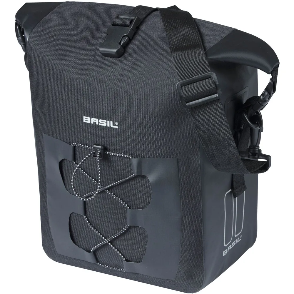 uPRISE Bikes Basil Navigator Waterproof Single Pannier Bag - 12-15 litre - Black | Price match, 365 day return s, 18-Month Warranty, Finance Available & Free UK Delivery