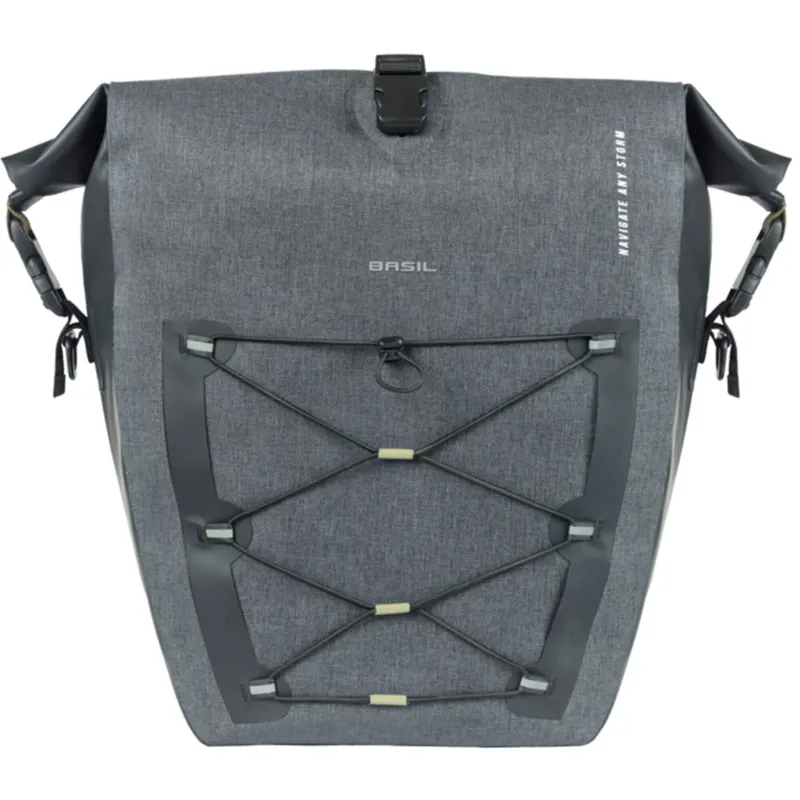 Basil Navigator Storm Single Pannier Bag with MIK Hooks - 25-31 Litre - Black-1